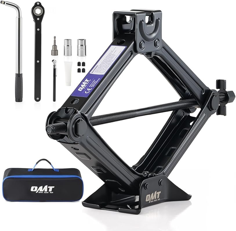 2-Ton Scissor Jack Kit with Drill Socket and Wrench for Spare Tire Cha