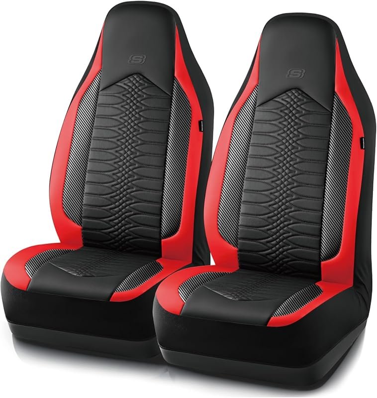 Skechers Memory Foam Leather Seat Covers with Quilting Design Waterpro