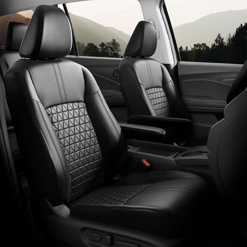 FREESOO Custom Honda Pilot Seat Covers Full Set Leather Waterproof LX