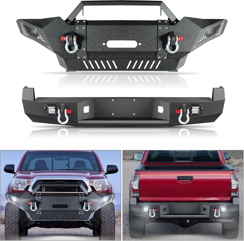 Heavy Duty Steel Front and Rear Bumper for 2005-2015 Toyota Tacoma wit