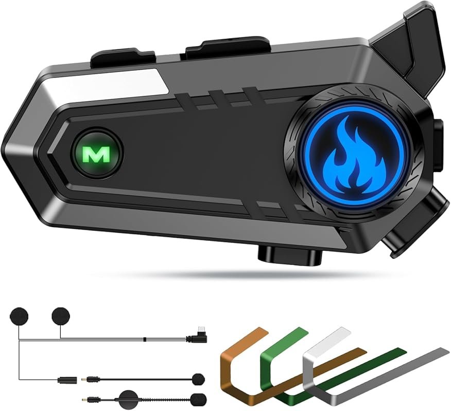 C9 Motorcycle Helmet Bluetooth Headset with V5.4 Bluetooth Noise Cance