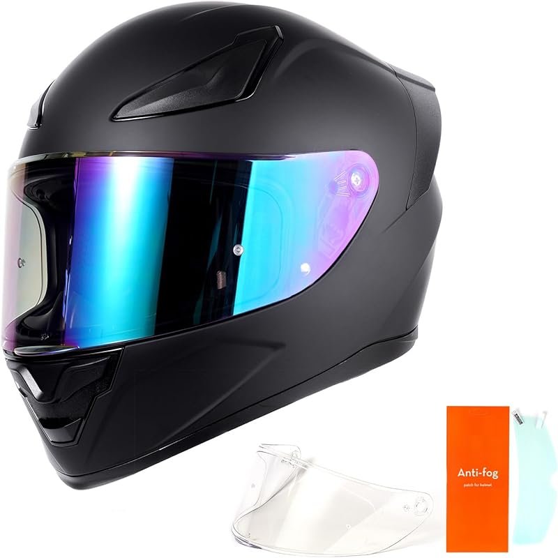 OTS Dual Visor Full-Face Motorcycle Helmet with DOT Certification and 