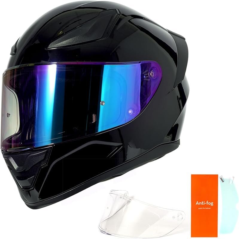 OTS Dual Visor Full-Face Motorcycle Helmet with DOT Certification and 