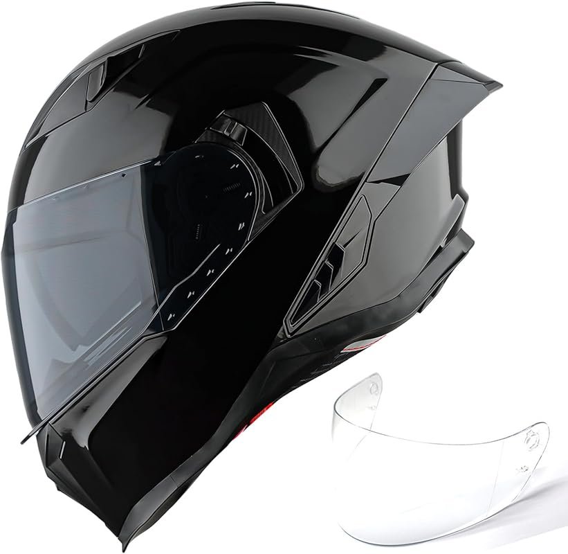 1Storm Full Face Street Bike Helmet with DOT Approval and Extra Clear 
