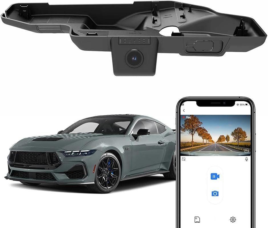 Fitcamx 4K Dash Cam for Ford Mustang 2024-2025: OEM Look, UHD Video, L