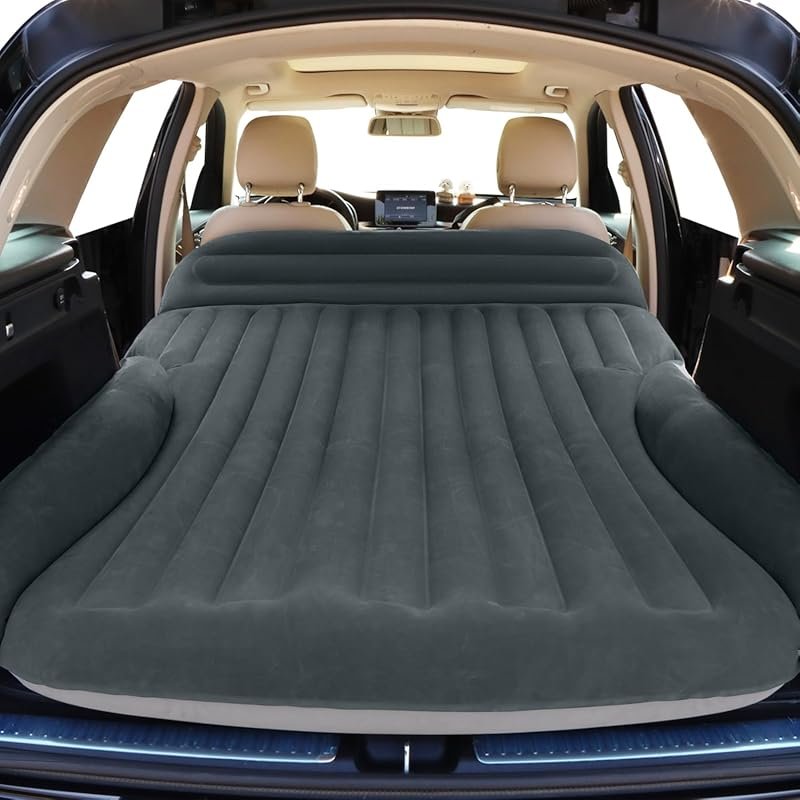 SUV Air Mattress: Double-Sided Flocked, Built-in Pillow and Pump, Comp