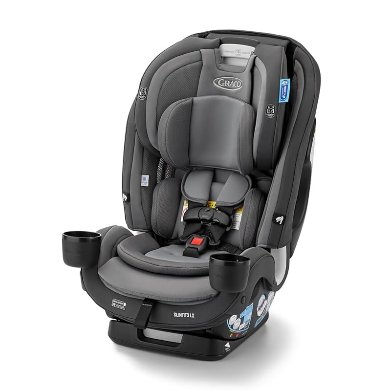 Graco SlimFit3 LX 3-in-1 Slim Car Seat supports rear-facing, forward-f