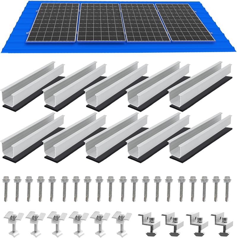 Solar Panel Mounting Brackets, Roof Mount Kit, Rails and Clamps Includ