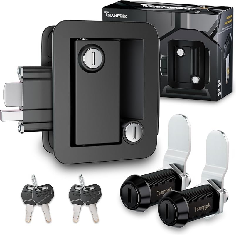 RV Door Lock Set with One Entry Lock and Two Storage Locks, All Keyed 