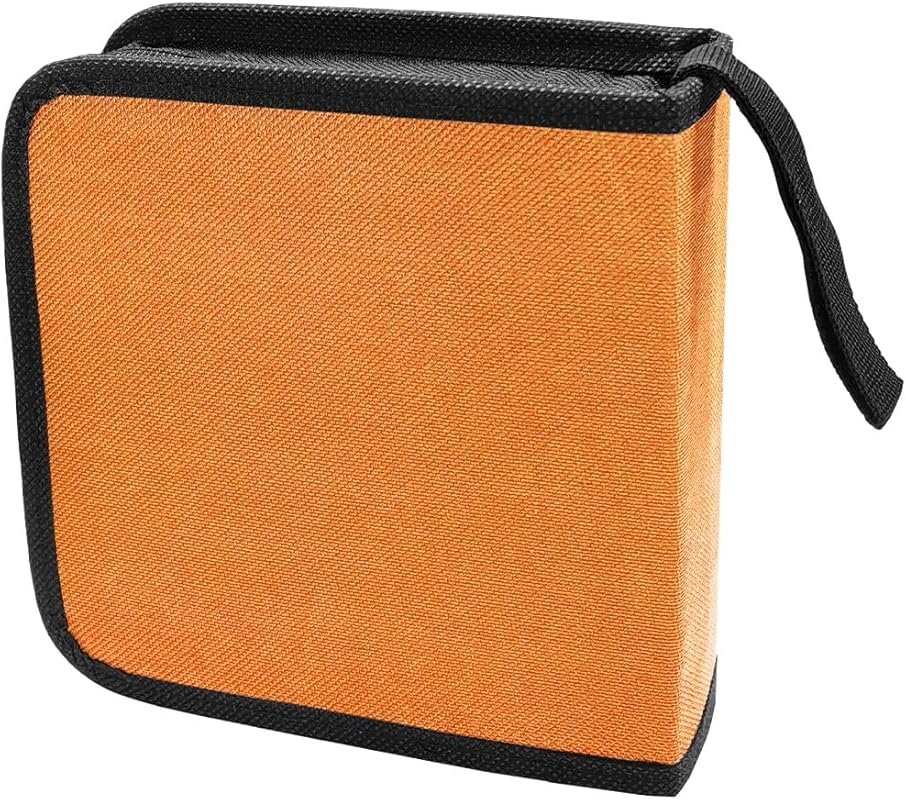 40-Capacity CD/DVD Storage Binder Wallet, Hard Plastic Organizer for C