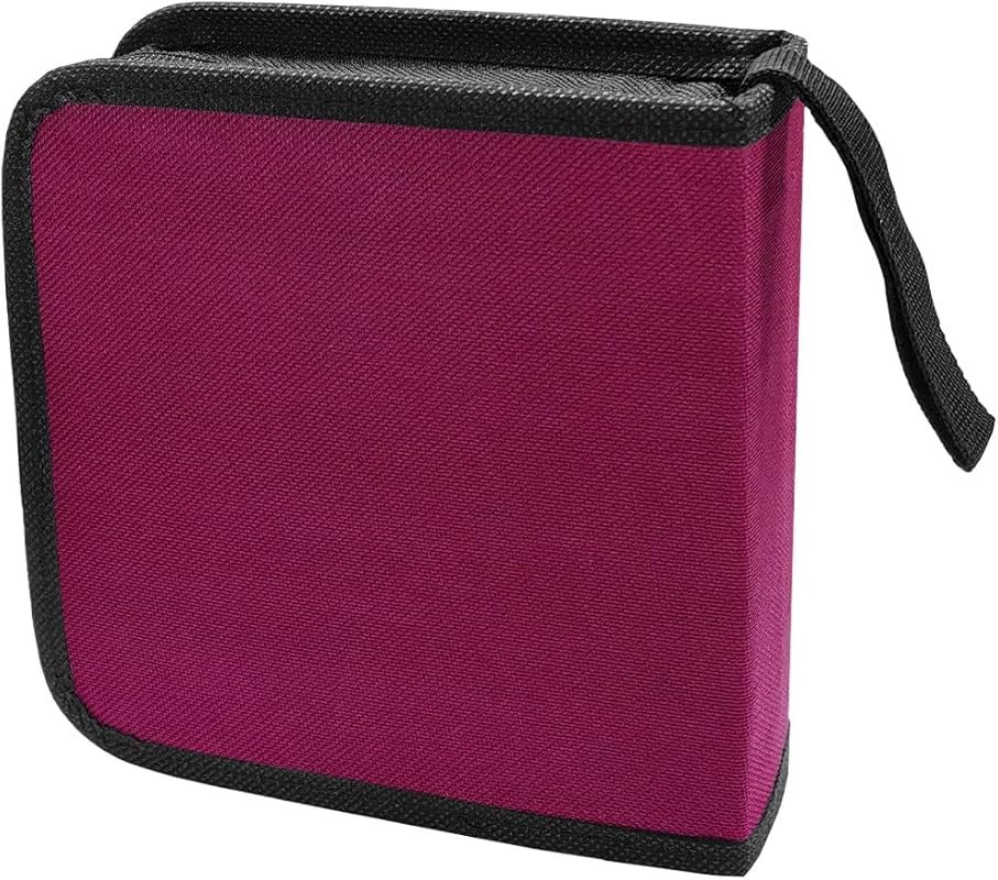 40-Capacity CD/DVD Storage Binder Wallet, Hard Plastic Organizer for C