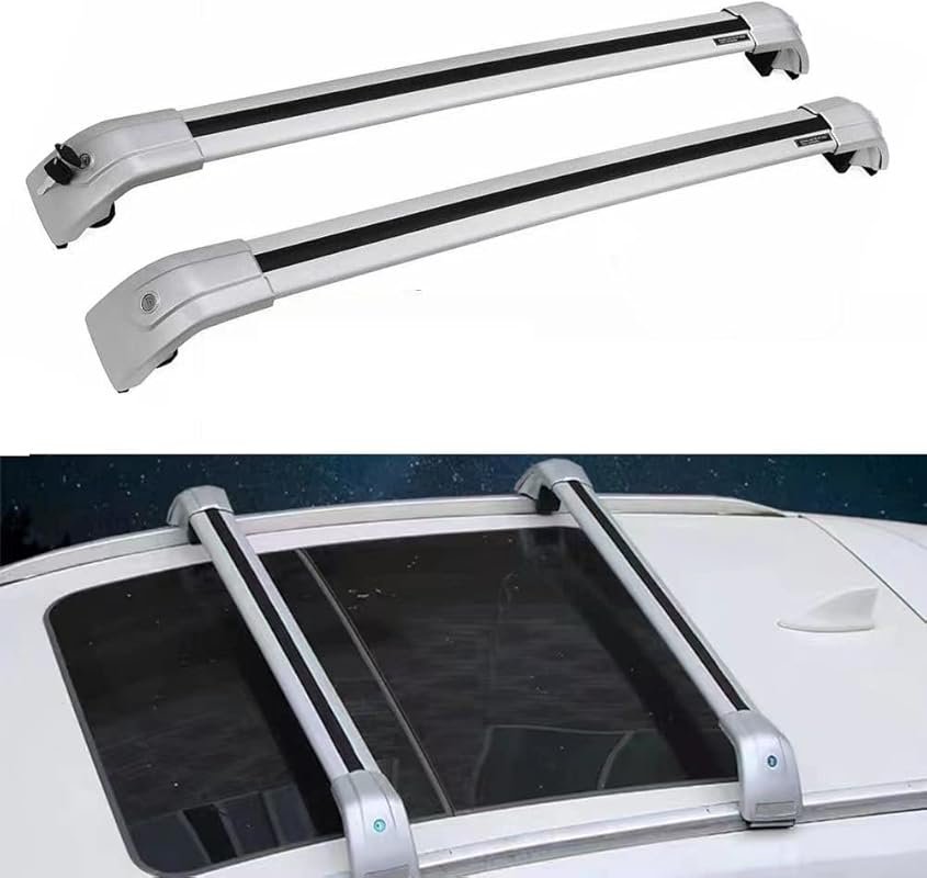Pair of Aluminum Roof Rack Cross Bars with Anti-Theft Lock for Kia Tel