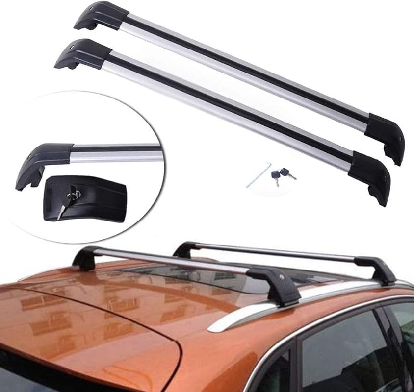 Pair of Aluminum Roof Rack Cross Bars with Anti-Theft Lock for Kia Tel
