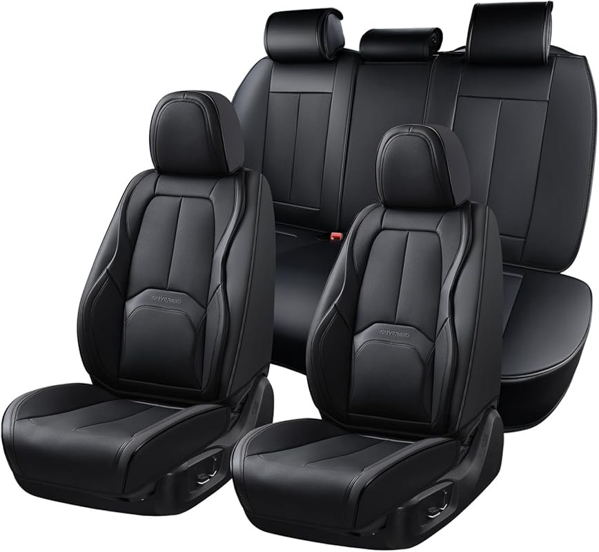 Coverado Car Seat Covers Full Set, Premium Nappa Leather Seat Covers f