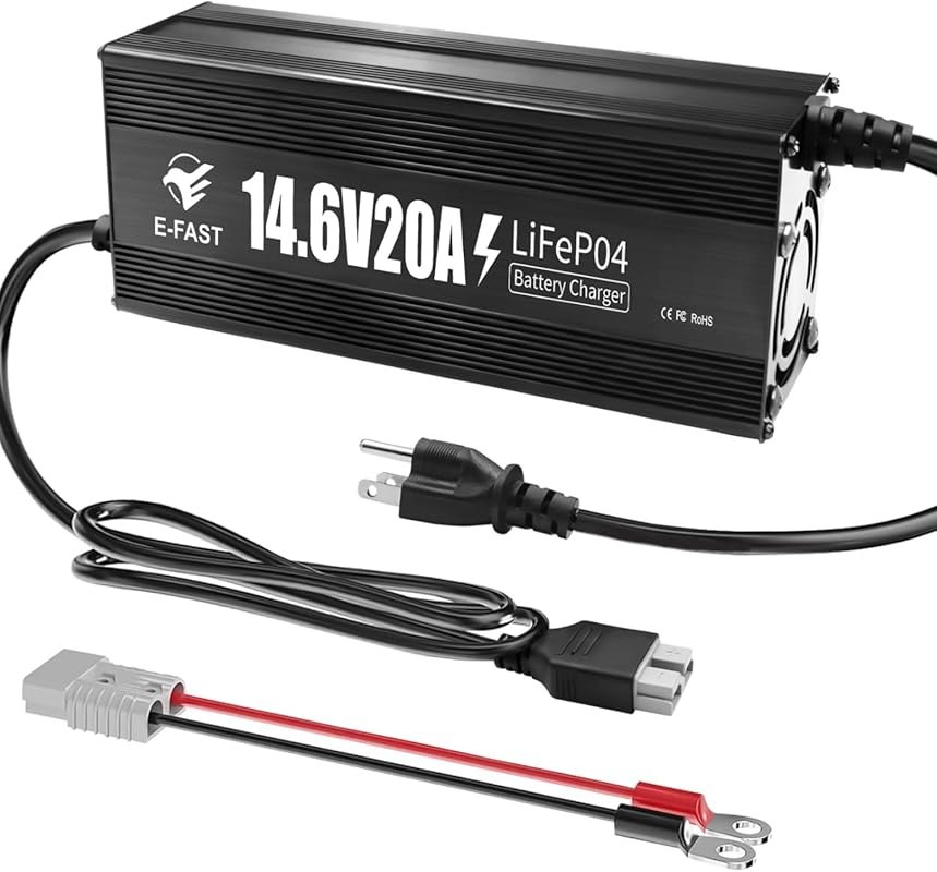 12V 20A Lithium Battery Charger 14.6V LiFePO4 Battery Charger Smart Ch