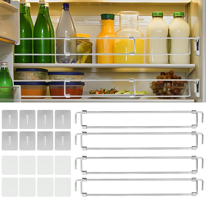 Stainless Steel Adjustable Tension Rods for RV Refrigerators to Preven