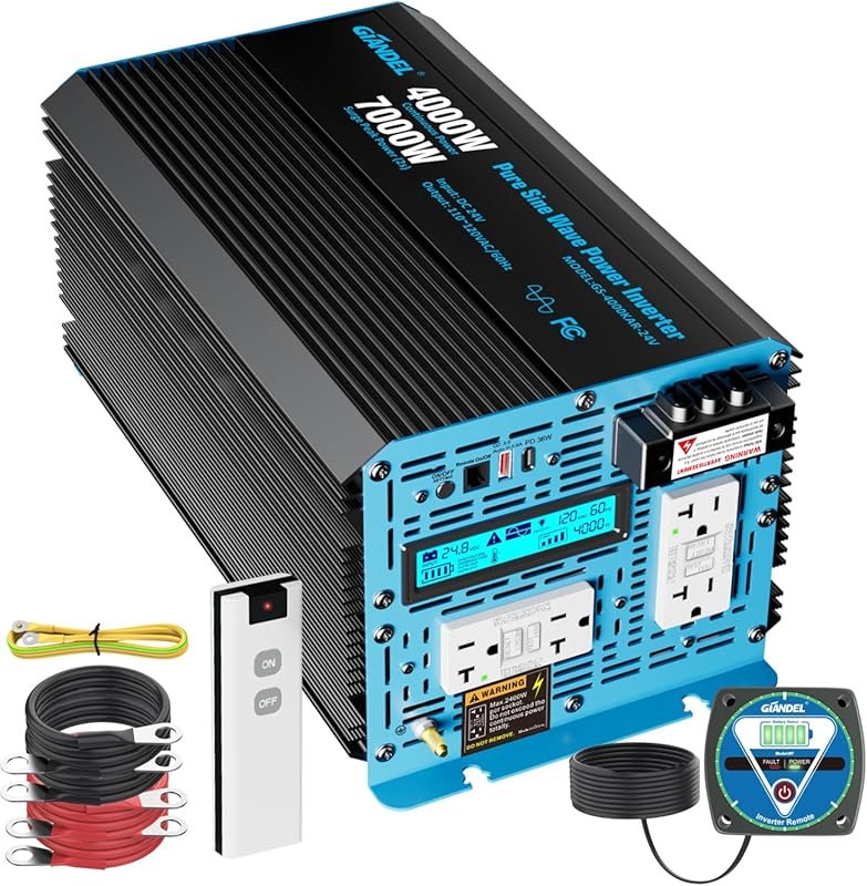 GIANDEL 4000 Watt 24 V Pure Sine Wave Power Inverter 7000Watt Surge,UL