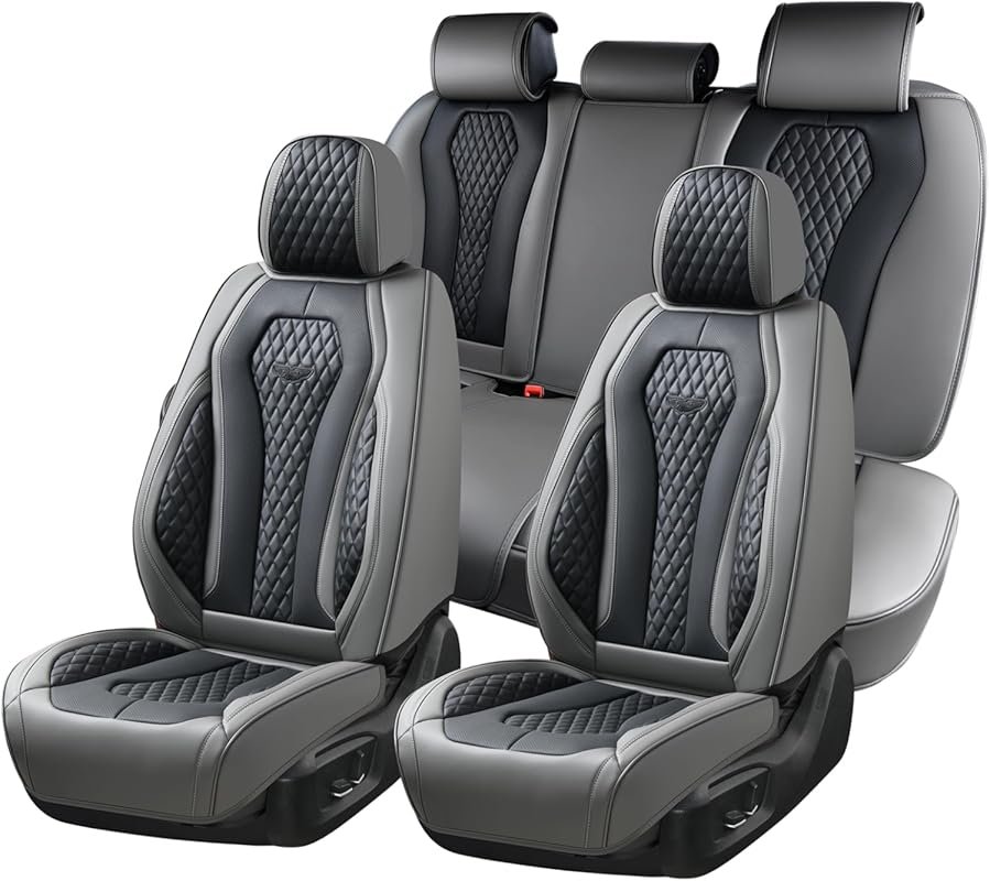 Coverado Universal Car Seat Covers Full Set Black Front Back Seat Prot