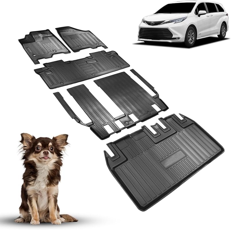 All-Weather TPE Floor Mats and Trunk Liner for Toyota Sienna 2011–2020