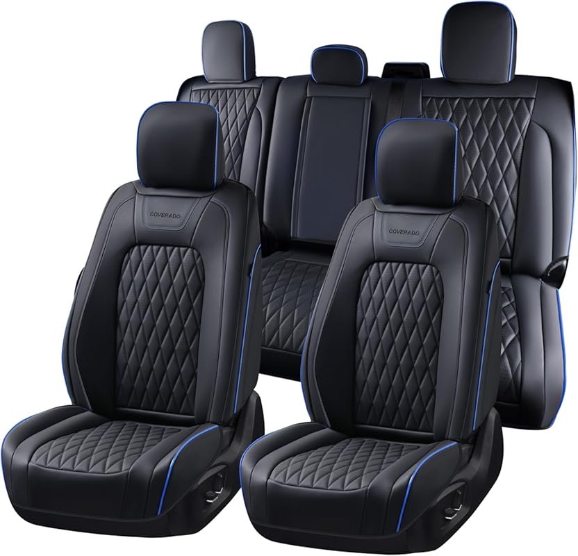 Coverado Leather Seat Covers Full Set for Ford F-250 Super Duty with W