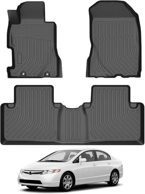All Weather Heavy Duty Rubber Floor Mats for Honda Civic 2006-2011 (Ex