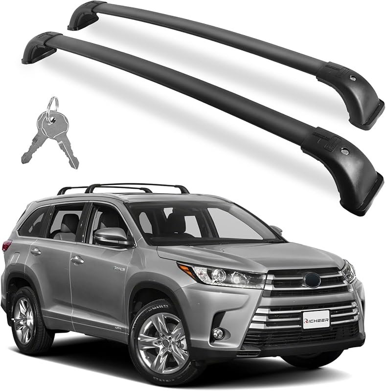 Richeer 220lb Lockable Roof Rack Cross Bars for 2014-2019 Toyota Highl