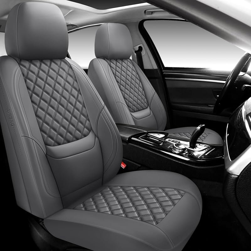 NS YOLO Full Coverage Waterproof Leather Car Seat Covers in Grey for 5