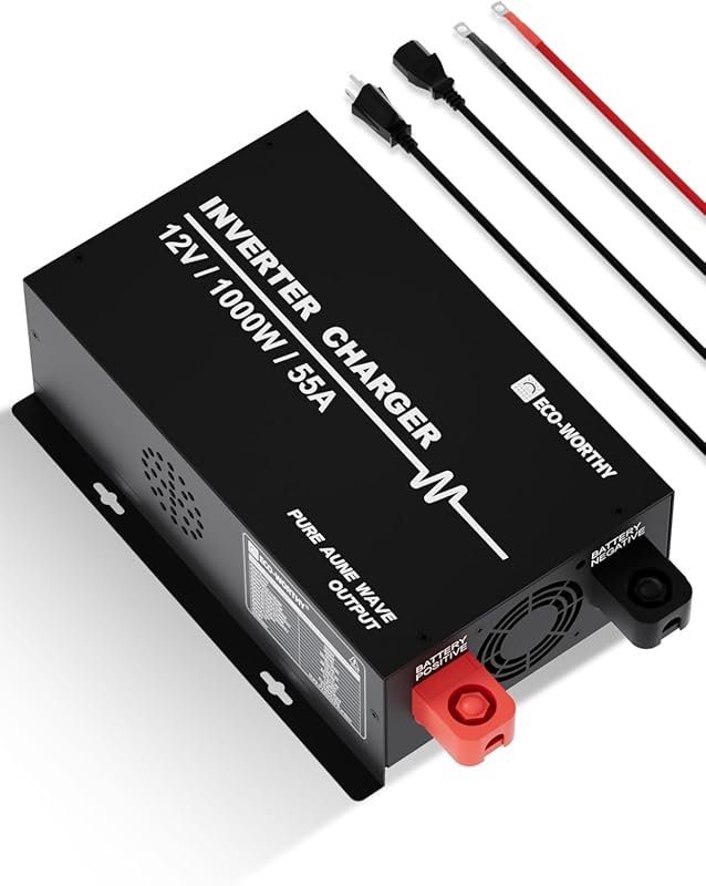 ECO-WORTHY 1000W Pure Sine Wave Inverter Charger with 55A Battery Char