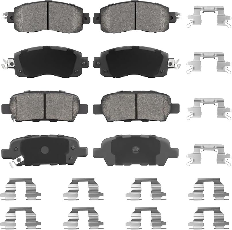 Front Ceramic & Rear Semi-Metallic Brake Pads Set for Nissan Altima 20