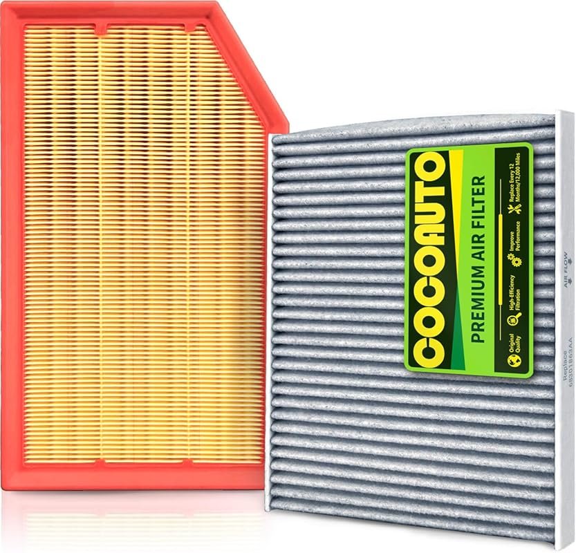 Engine and Cabin Air Filter Kit for Jeep Wrangler 2.0L/3.6L (2018-2025