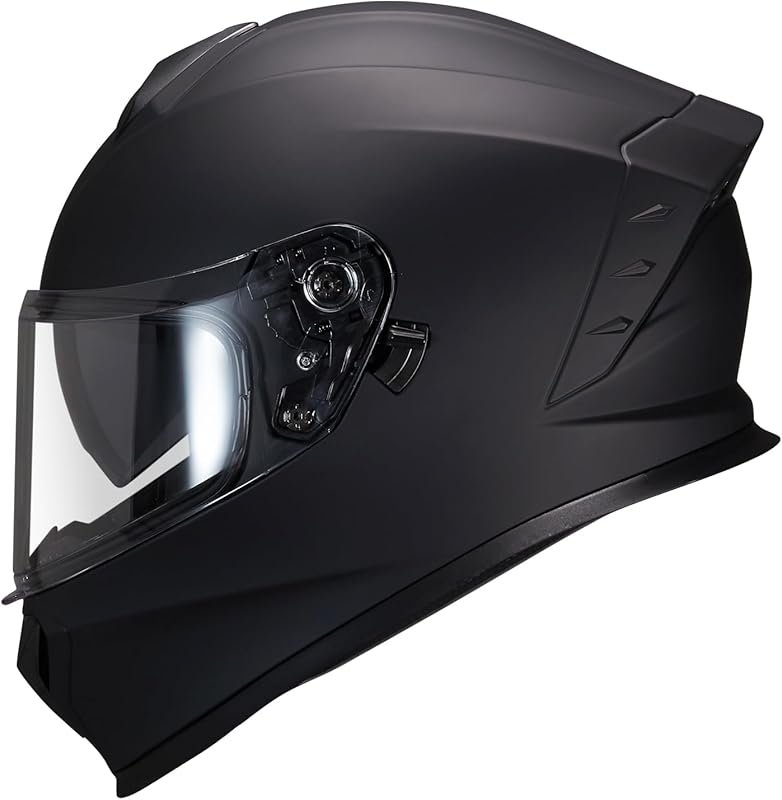 Full Face Motorcycle Helmet with Dual Visor for Street Racing and DOT