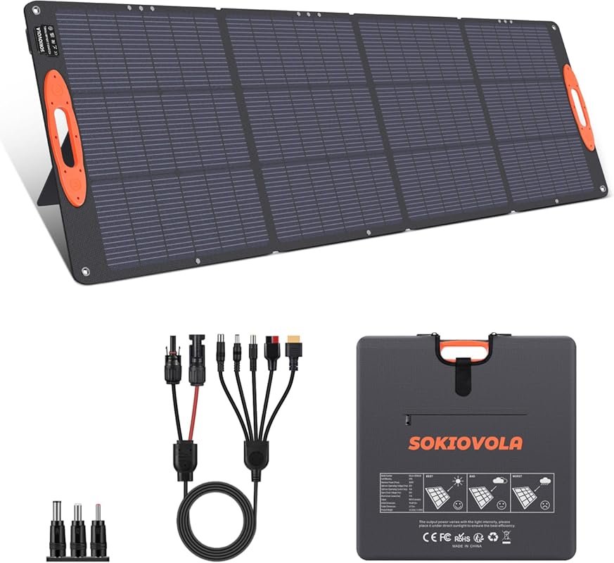 200W N-Type Foldable Solar Panel with 25% Efficiency, IP68 Waterproof
