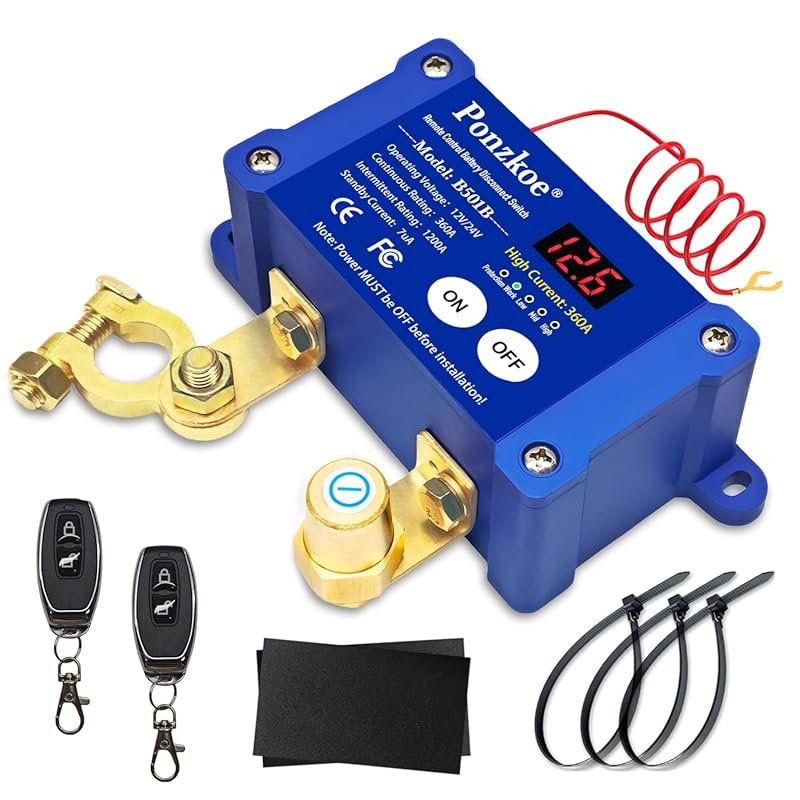 360A Remote Battery Disconnect Switch with LED Display for 12V-24V Ant