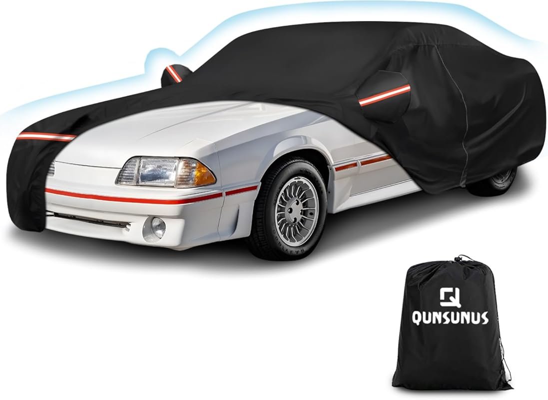 Waterproof All-Weather Car Cover for Ford Mustang 1979-1993 with Zippe