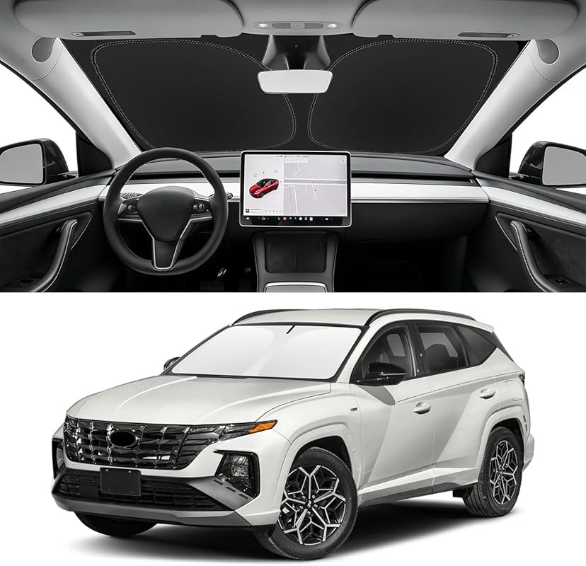 Custom Fit Windshield Sun Shade for the 2022 Hyundai Tucson, Blocks UV