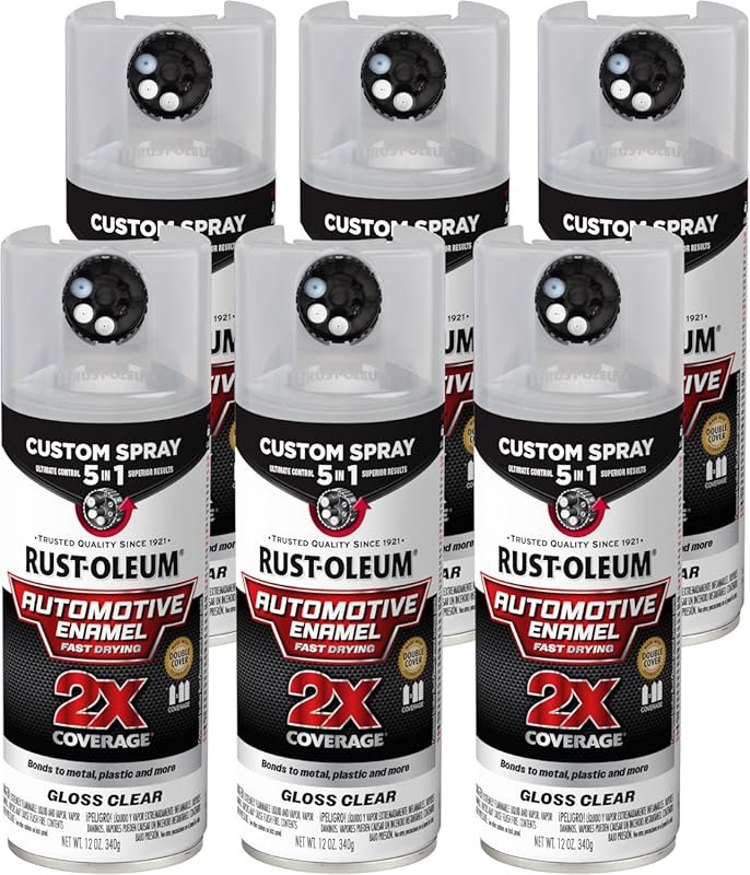 Rust-Oleum 2X Automotive Enamel Gloss Clear Spray Paint in a Convenient 6 Pack