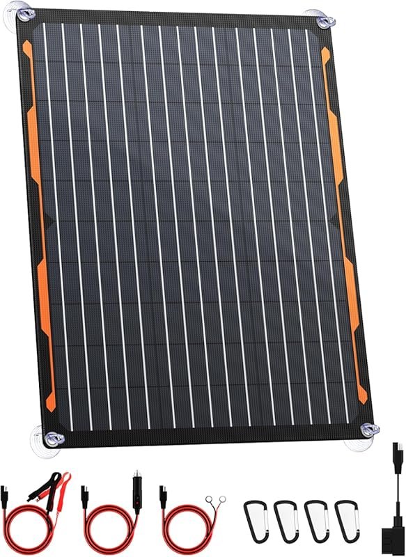 FlexSolar 20W 12V Solar Charger Kit with Built-in Controller for Car,