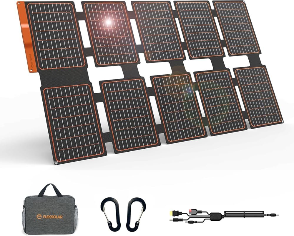 FlexSolar 100W Portable Solar Panel: IP67 Waterproof with Multiple Out