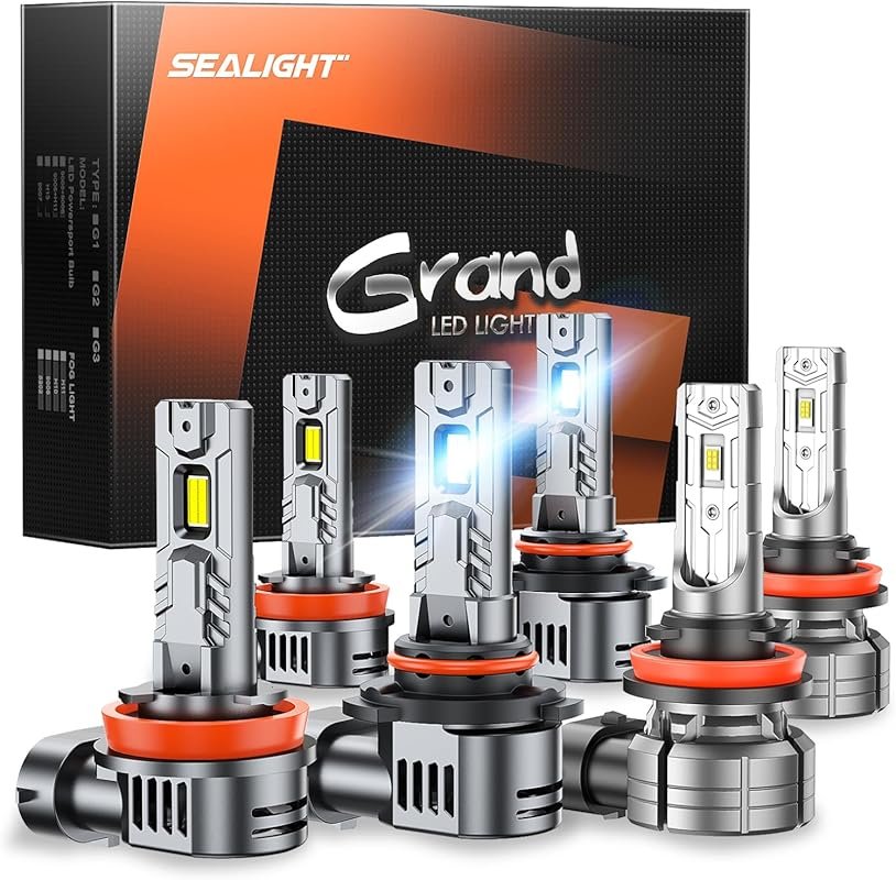 SEALIGHT 9005 H11 LED Bulb and Fog Light Combo for Honda Civic 2014-20