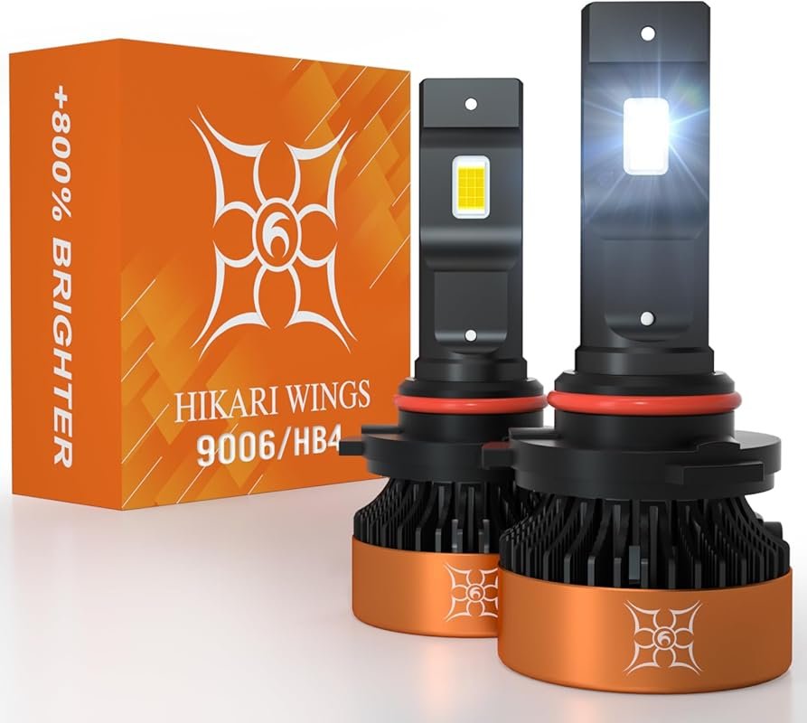 HIKARI WINGS 9012 HIR2 LED Fog Light, 50,000 LM, 6000K Pure White, IP6