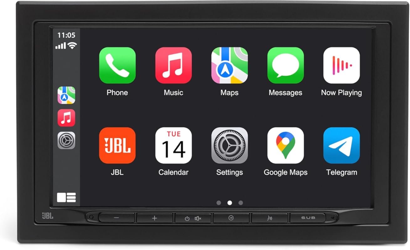 JBL 700 2-DIN Car Stereo with Wireless Apple CarPlay, Android Auto, an