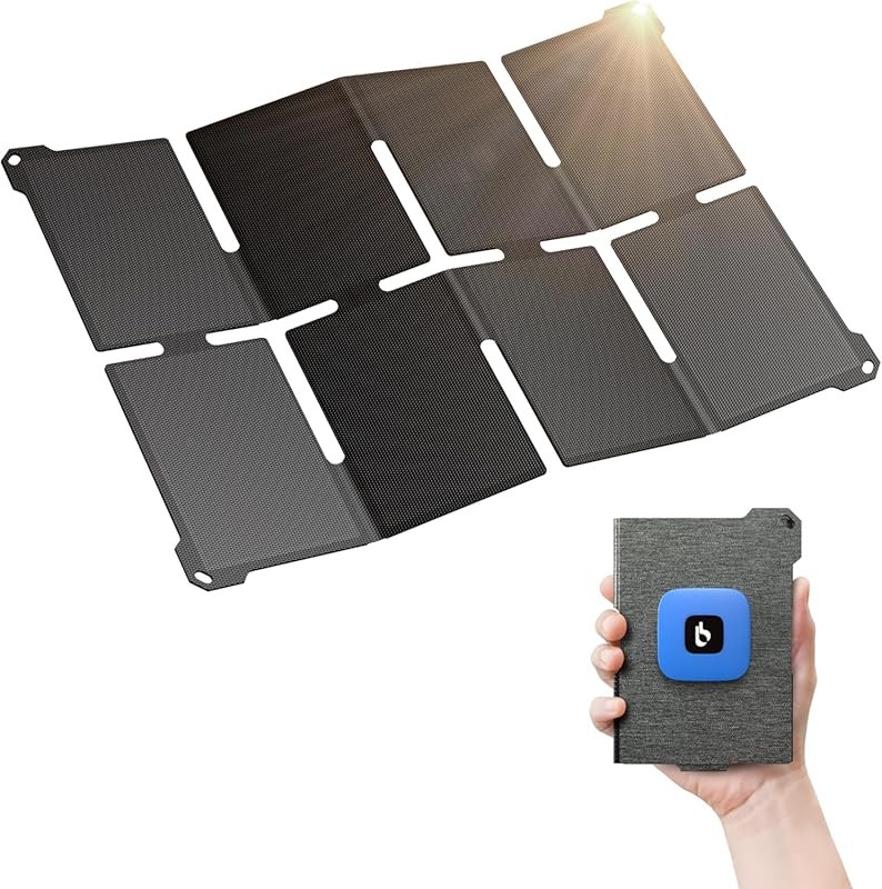 BigBlue 25W Compact Solar Panel Charger with USB-A and USB-C Ports for