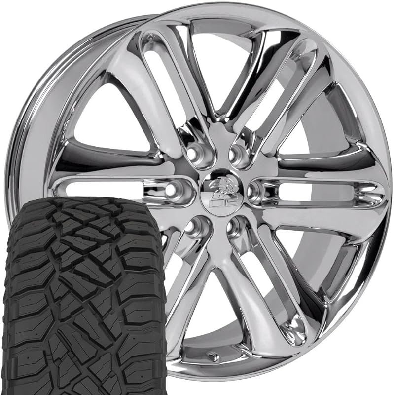 OE Wheels FR76 22-Inch Chrome Rims with TerraMax RT 285/45-22 Tires fo
