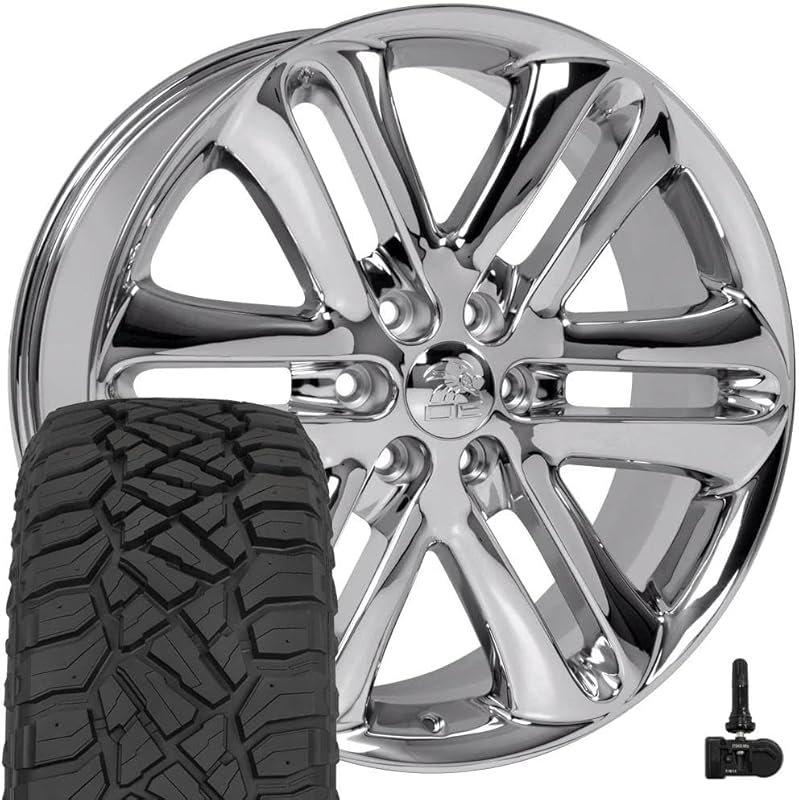 OE Wheels FR76 22-Inch Chrome Rims with TerraMax RT 285/45-22 Tires fo