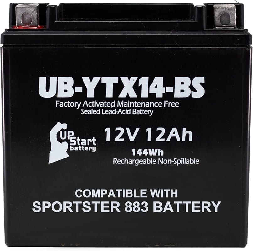 YTX14-BS Battery for Harley Sportster: Compatible with 2007 883 and Ot