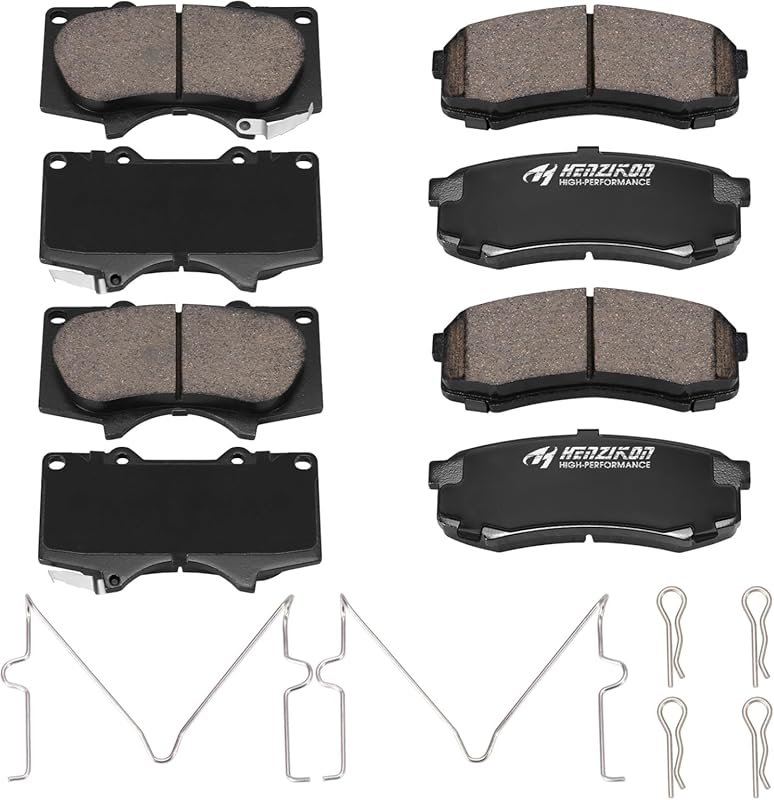 Ceramic Front and Rear Brake Pad Kit Compatible with Toyota Sequoia fo