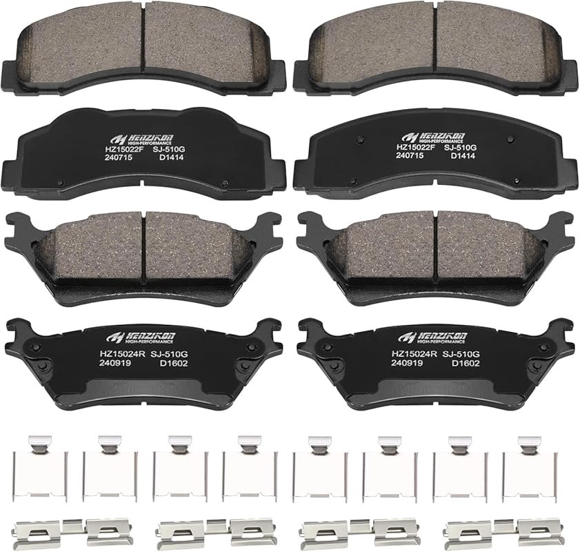 Ceramic Front and Rear Brake Pads for 2012–2020 Ford F-150, 4-Piece Se
