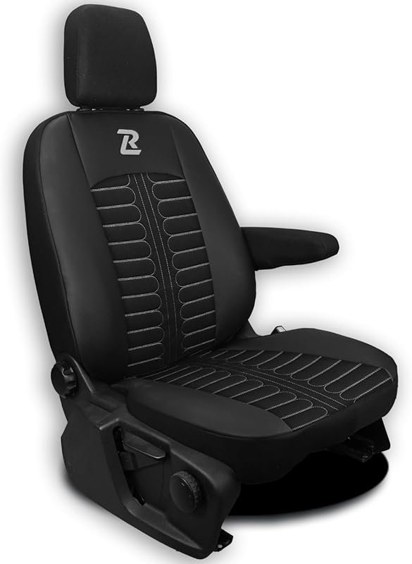 Lucaro Eco-Leather Seat Cover for Ford Transit Vans 2013-2024 in Black
