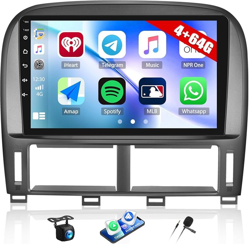 Android 13 Car Stereo for Lexus LS430 2001–2006 with Wireless CarPlay,