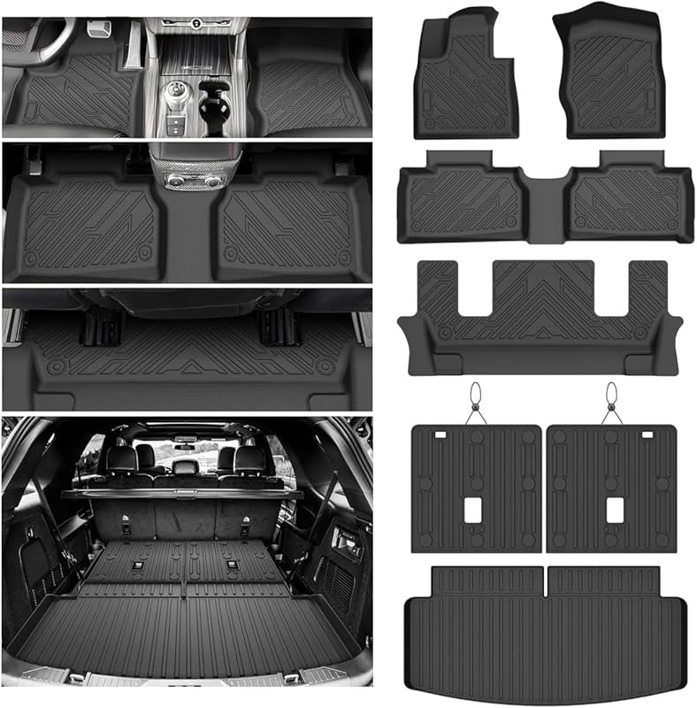 All-Weather Floor Mats & Cargo Mat for 2020-2026 Ford Explorer 6-Seat with Captain Chairs...